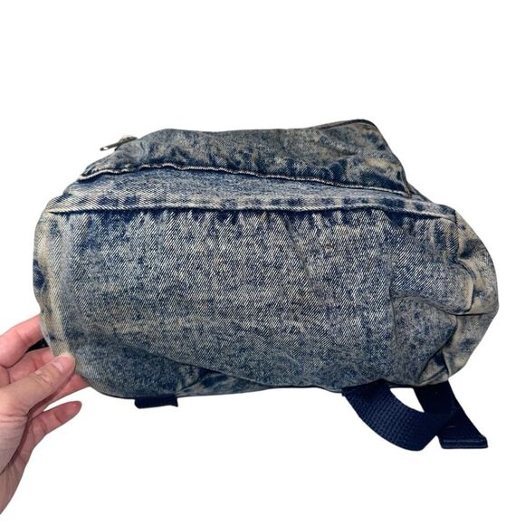 |VTG| TIMBER TOP Acid Wash Grunge 80’S-90’s Sack It Denim Schoolbag - Picture 5 of 8